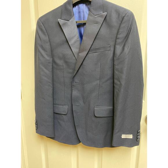 Men Jacket Alfani Navy Slim Fit 36S - Picture 3 of 6